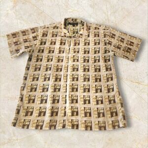 Vintage Y2K Ruff Ryders Dirty Denim Button Up‎ Short Sleeve Graphic Shirt 3XL